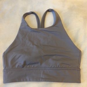 Lululemon Ride and Reflect sports bra, dark chrome